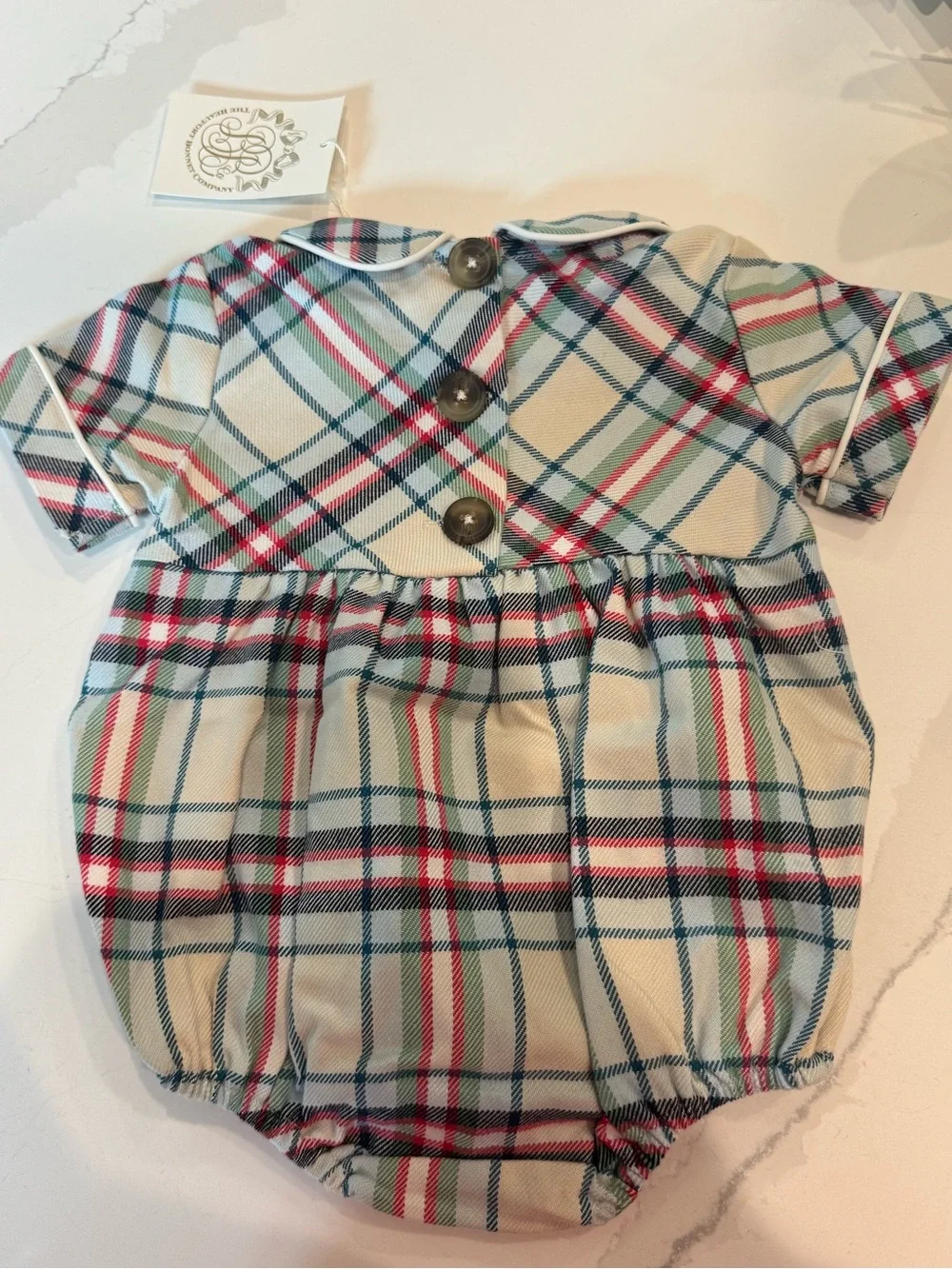 The Beaufort Bonnet Company Plaid Diaper Cover - Cream, Red, Green, Blue